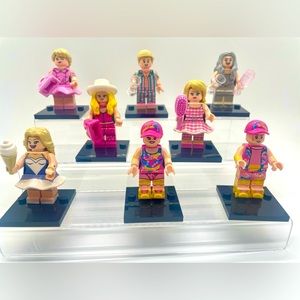 8x Barbie movie inspired custom minifigure set